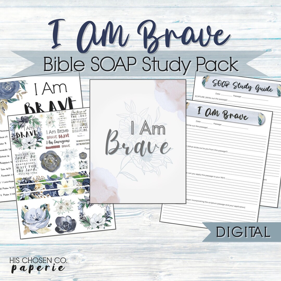 I Am Brave Digital Bible SOAP Study Set for Christian Women Study Group ...