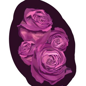 Watercolor Roses - sticker with a clear or holographic finish