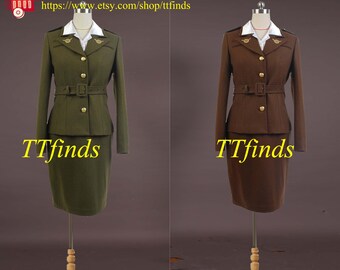 Peggy Carter Costume Etsy - metallic scale suit red jacket roblox