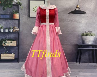Princess Belle Dress Beauty and The Beast Belle Costume Cosplay Costume Woman Adult Girls