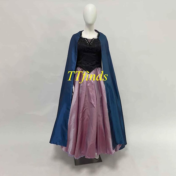 purple v neck dress 2PS Purple V-neck Organza Flowing Swing Dress with Purple Vest Suits, Purple / XS