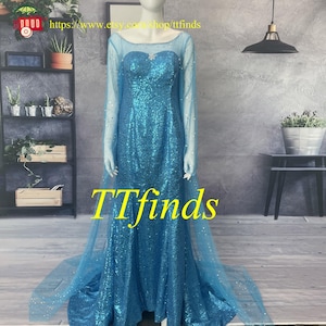 Frozen Elsa Dress Princess Elsa Dress Elsa Cosplay Costume Adult Woman Girls Children Personalized Size Luxury