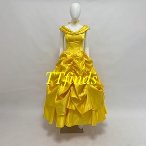 Princess Belle Dress Beauty and The Beast Belle Yellow Outfit Costume Belle Woman Girls Dress Cosplay Personalized Size