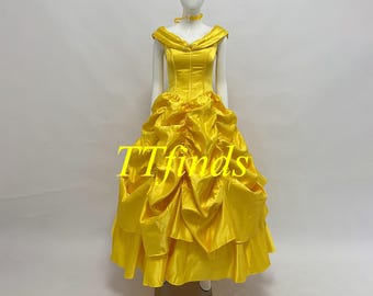 Princess Belle Dress Beauty and The Beast Belle Outfit Costume Belle Woman Girls Dress Cosplay Personalized Size