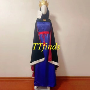For Evil Queen Cosplay Costume, Snow White Evil Queen Dress, Evil Queen Wicked Witch Queen Purple Dress Costume Personalized Size