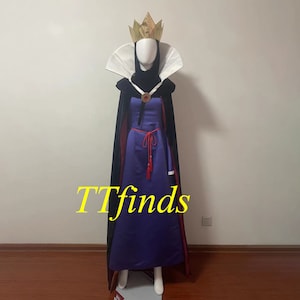 For Evil Queen Cosplay Costume, Snow White Evil Queen Dress, Evil Queen Purple Dress Personalized Size