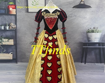 For The Alice In Wonderland Red Queen Dress Alice Red Queen Luxury Dress Cosplay Costume Adult Women Girls Personalized Size
