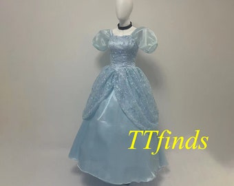 For Princess Cinderella Dress, Cinderella Costume, Cinderella Dress Lace Up Tie Girls Adult Kids Personalized Size