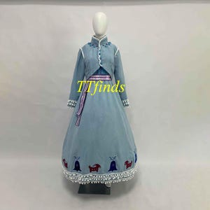 For Olaf's Frozen Anna Adventure Dress Anna Cosplay Costume, Anna Embroidery Dress, Princess Anna Dress Personalized Size