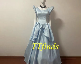 For Princess Cinderella Dress, Cinderella Costume, Cinderella Dress Lace Up Tie Girls Adult Kids Personalized Size