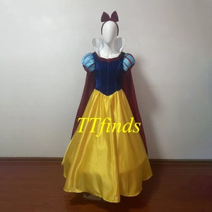Für Prinzessin Schneewittchen Cosplay, Schneewittchen Kleid, Schneewittchen Kleid Vs Umhang Frau Mädchen Cosplay Kostüm Personalisierte Größe