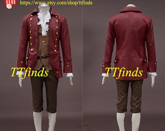 Beauty and The Beast Hunter Gaston Uniform Outfits Cosplay Costume Halloween
