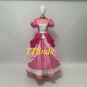 Princess Mario Dress Super Mario Peach Red Dress Costume Cosplay Dress Woman Costume Adult Women Girls