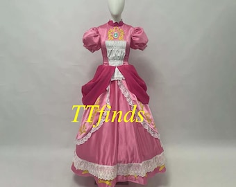 Vestido Princesa Mario Super Mario Peach Vestido Vermelho Traje Cosplay Vestido Mulher Traje Adulto Mulheres Meninas