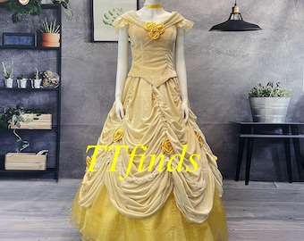 Belle Dress Princess Belle Cosplay Costume Beauty and The Beast Belle Cosplay Outfit Adult Women Girls Personalized Size Luxury