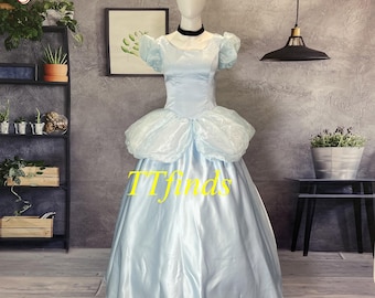 Vestito da principessa Cenerentola, costume da cosplay di Cenerentola, per donna, per adulto, taglia personalizzata