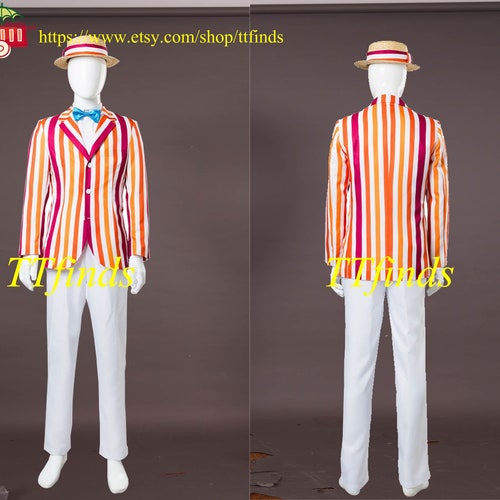 Mary Poppins Bert Cosplay Men's Clothes Full Set Halloween Costumes Custom Made 