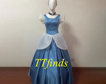 For Princess Cinderella Dress, Cinderella Blue Dress, Cinderella Cosplay Costume Girls Adult Kids Personalized Size