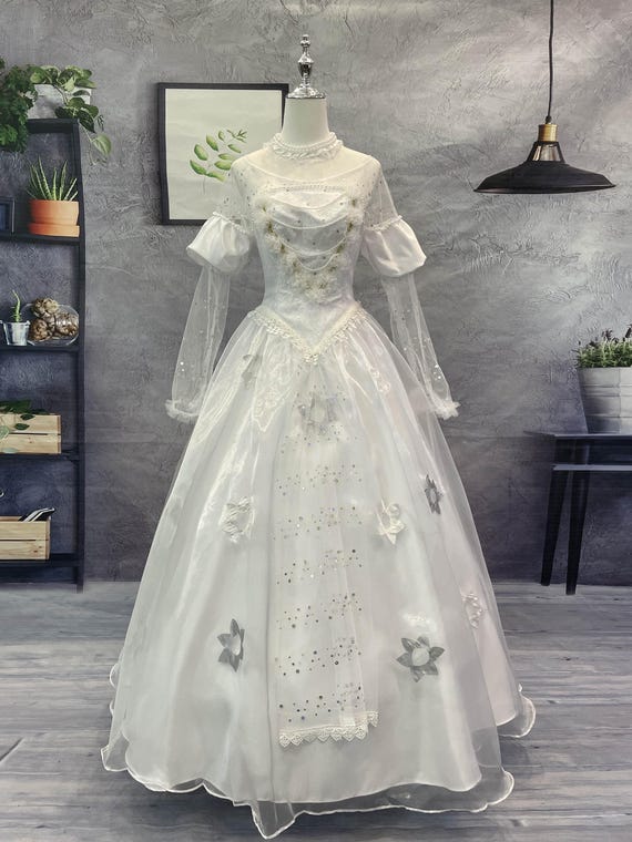 for Princess White Queen Dress, White Queen Costume, Alice in Wonderland White Queen Dress Personalized Size