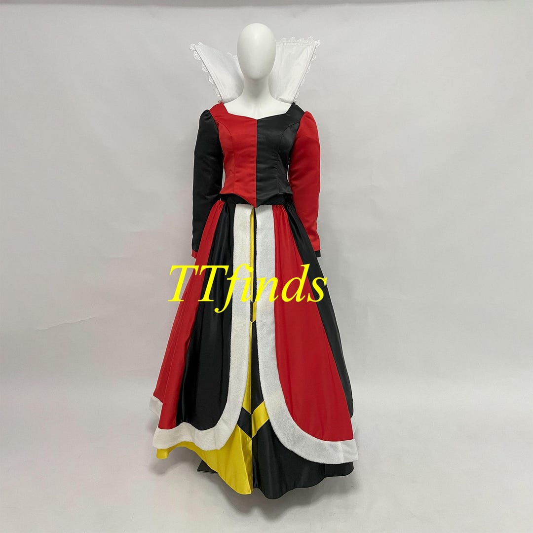 alice in wonderland red dress costume Aspfoaw Queen of Heart Costume Alice Wonderland Red Queen Costume Royal Dress Halloween Costume (Red, Large) : Amazon.ca: Clothing, Shoes & Accessories