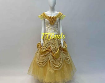 ディズニー風、ベルの大人用ドレス、ベルの大人用コスチューム