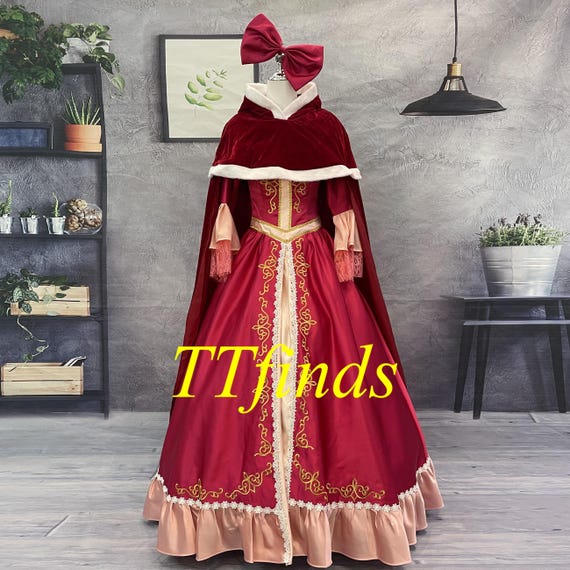 open lace back dress Embroidered Princess Dress with Cape – M.R DESIGN main image 0