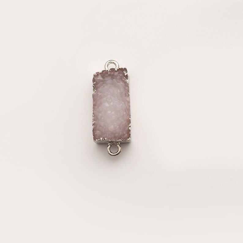 Druzy Drusy Stone Connectors for jewelry Making 5 pcs Natural Agate Crystal Bud Bracelet Pendant Necklace Charming Connectors