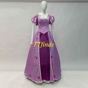 For Princess Rapunzel Dress, Rapunzel Costume, Tangled Rapunzel Dress Embroidery Flowers Lace Up Luxury Design Personalized Size