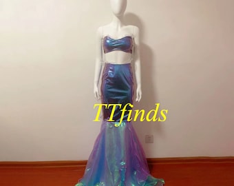 Para vestido de princesa Ariel, vestido de Ariel de película, traje de cosplay de Ariel, vestido de mujer Ariel niñas adultos niños tamaño personalizado