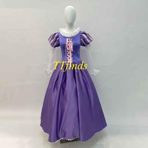 Princess Tangled Rapunzel Dress Cosplay Rapunzel Outfit Costume Adult Women Girls