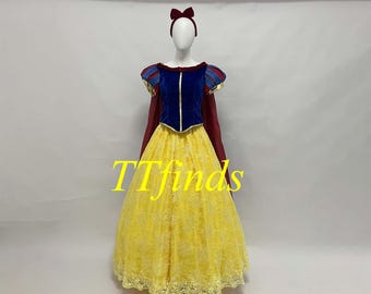Princess Snow White Dress Snow White Costume Cosplay Dress Lace Up Woman Costume Adult Women Girls