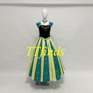 The Frozen Anna Princess Dress Frozen Anna Cosplay Costume Printed Embroidery Flowers Outfit Adult Women Girls Personalized Size
