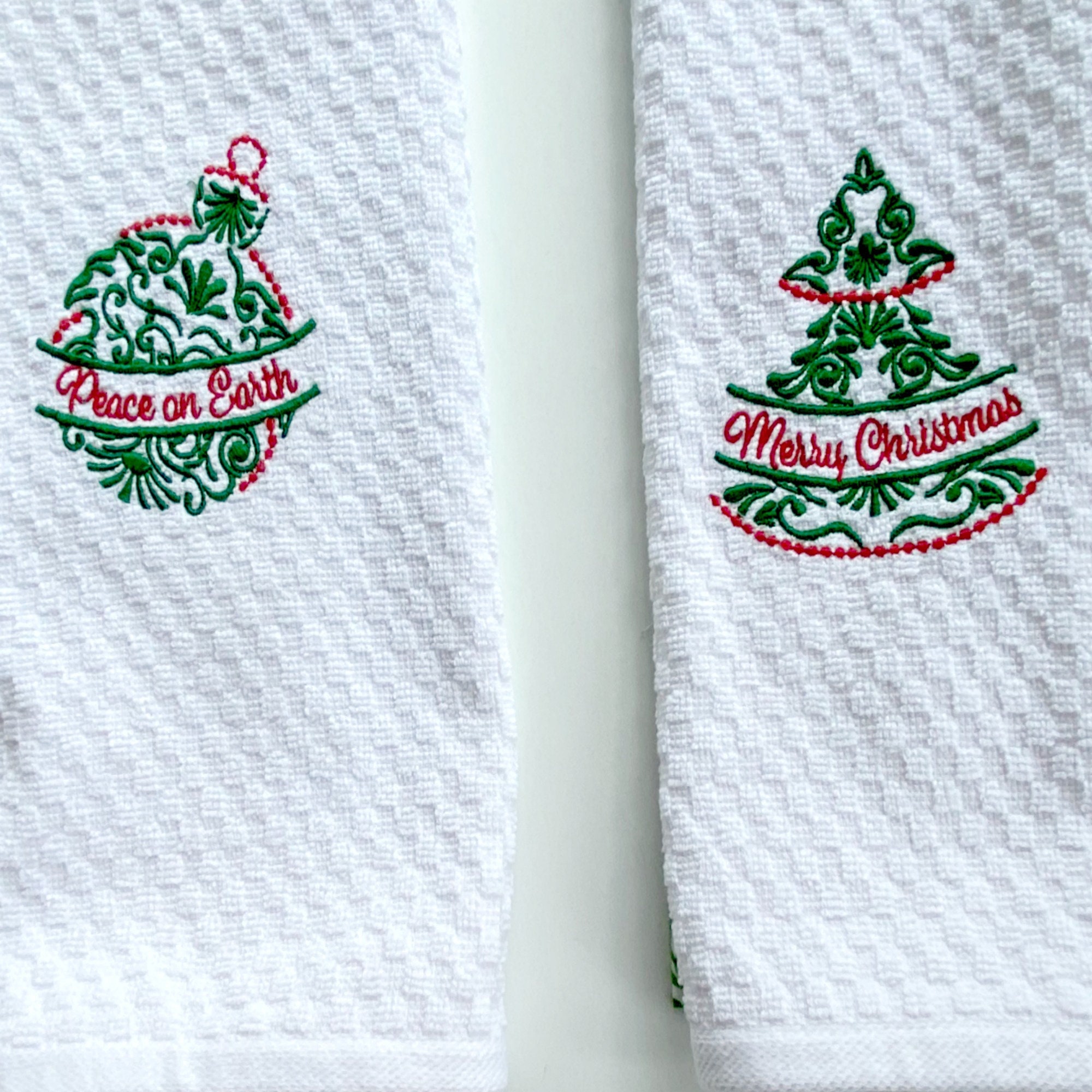 Christmas Wonder Towel Set Featuring A Set Of 3 100% Cotton Terry Kitchen  Towels Adorned With 3 Different Colorful Holiday Designs