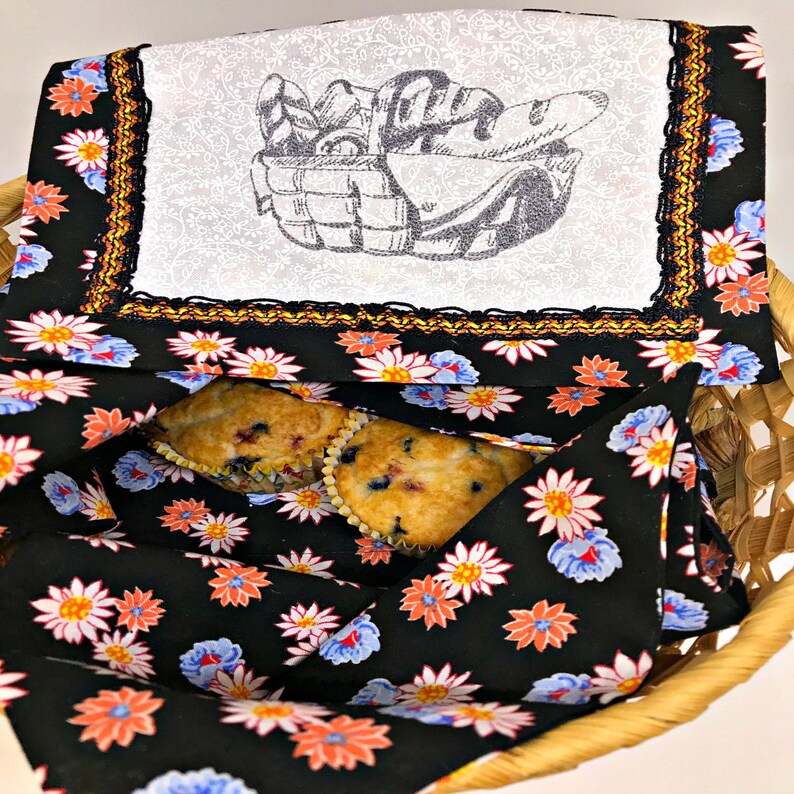 Bread Basket Cover Embroidered Fabric Basket Cover Dinner Etsy