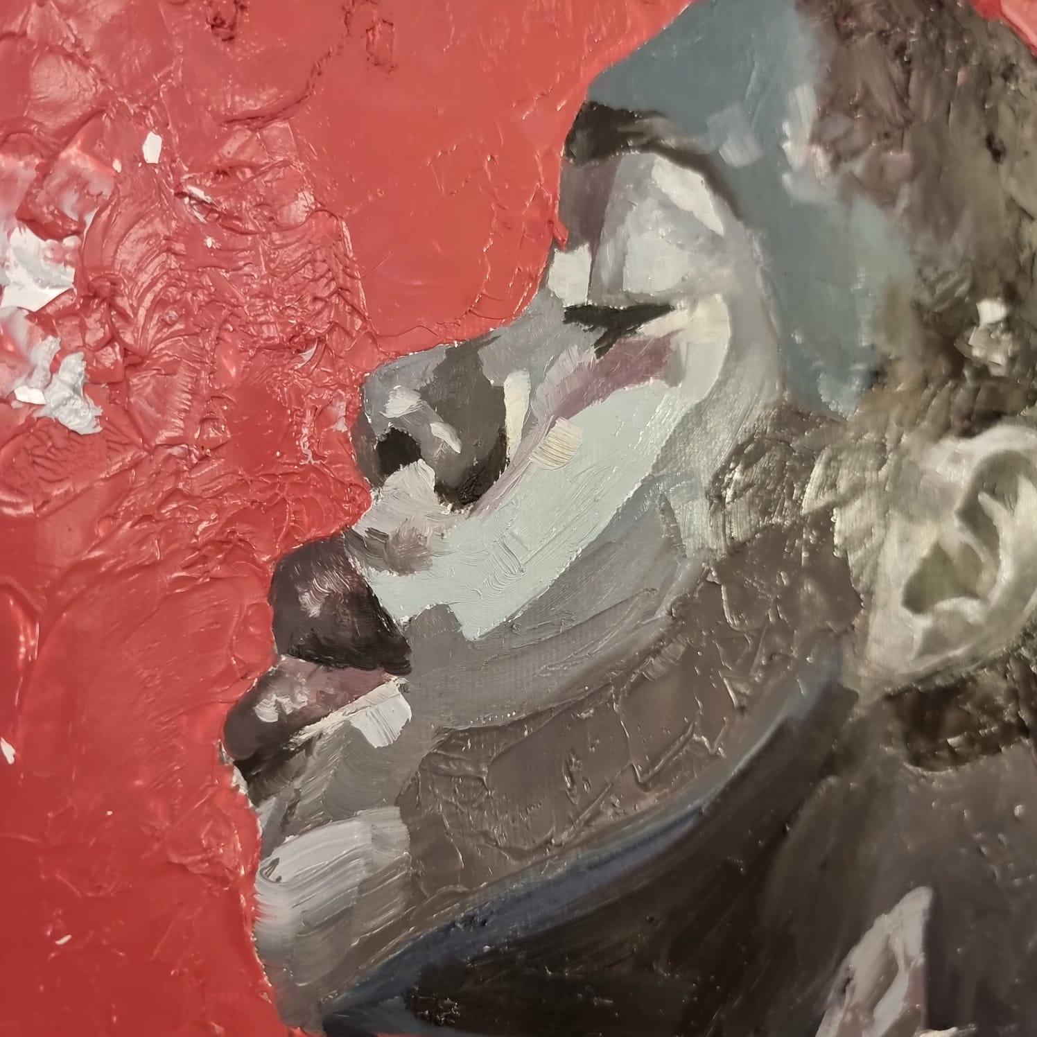 Original Oil Painting: Emotional Boy Portrait on Canvas, Signed