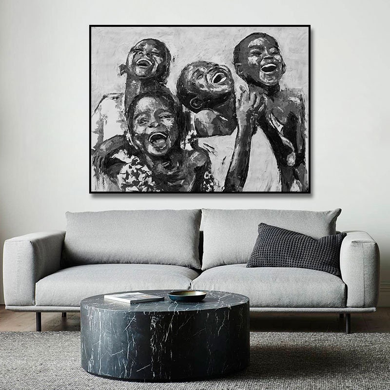 Happy Kids Canvas Print by Shai Yossef: African American Black Art