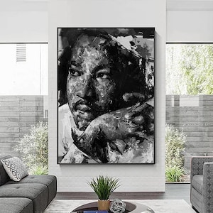 MLK Martin Luther King Jr Print On Canvas – Timeless Tribute to a Civil Rights Icon black and white