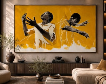 African Figurative Art Print | Expressive Black Male Portrait, Modern Wall Decor