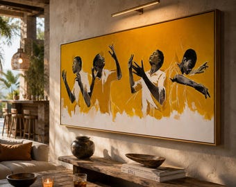 Panoramic Contemporary Figurative Art Print Gallery-Scale Modern Statement Piece Horizontal Artwork