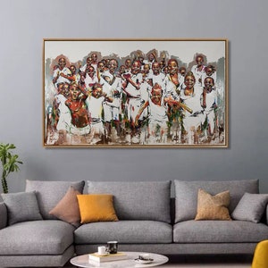 African Art Decor, African Children Laughing, African Art, Smiling Kids, Black Art Prints, Happy Kids by Shai Yossef wall art painting