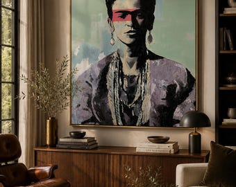 Frida Kahlo Canvas Print: Modern Pop Art Portrait by Shai Yossef