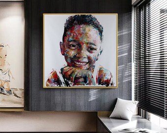 絵画 BLACK BOY Black Boy Joy Canvas Print: African American Art, Happy Boys