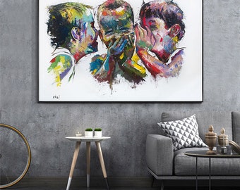 Smiling Boys Canvas Print: Colorful Children&#39;s Wall Decor
