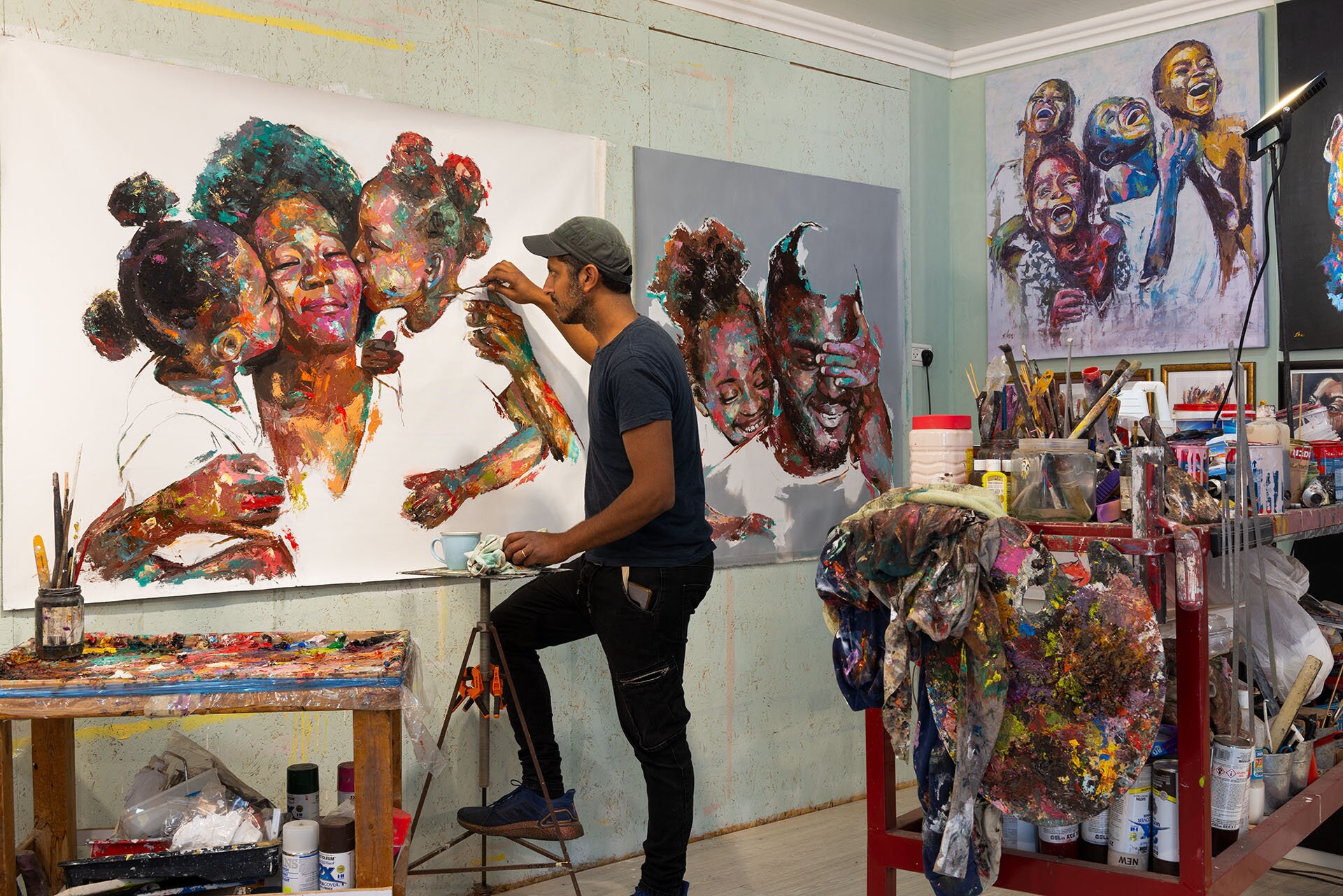 シャイ・ヨセフ作「母と娘」の油絵（110 x 150 cm） - Etsy 日本