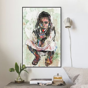 Retrato de niño judío yemení: Shai Yossef, impresión en lienzo grande