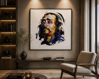 Contemporary Jewish Portrait Wall Art | Large Canvas Print | Luxury Judaica Decor | Figurative Fine Art Print