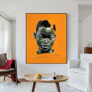 Shai Yossef African Boy Art Print: Kids Portrait on Canvas