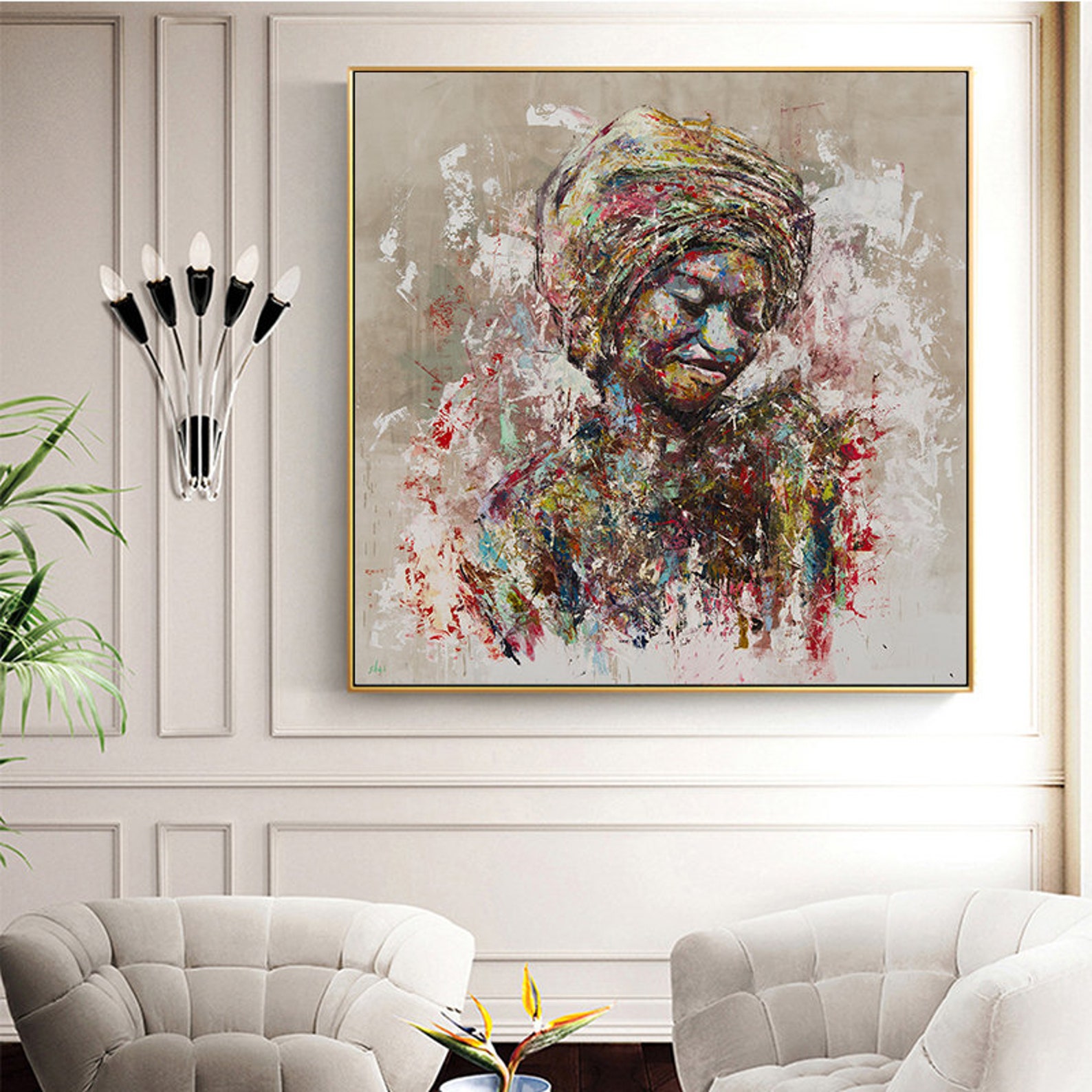 Extralarge artwork oil painting framed print on canvas by Etsy