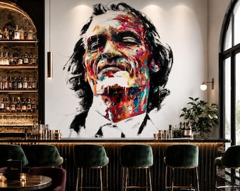 Joker Inspired Luxury Wall Mural | Dramatic Colorful Portrait Wallpaper | Home Theater Statement Wall Decor