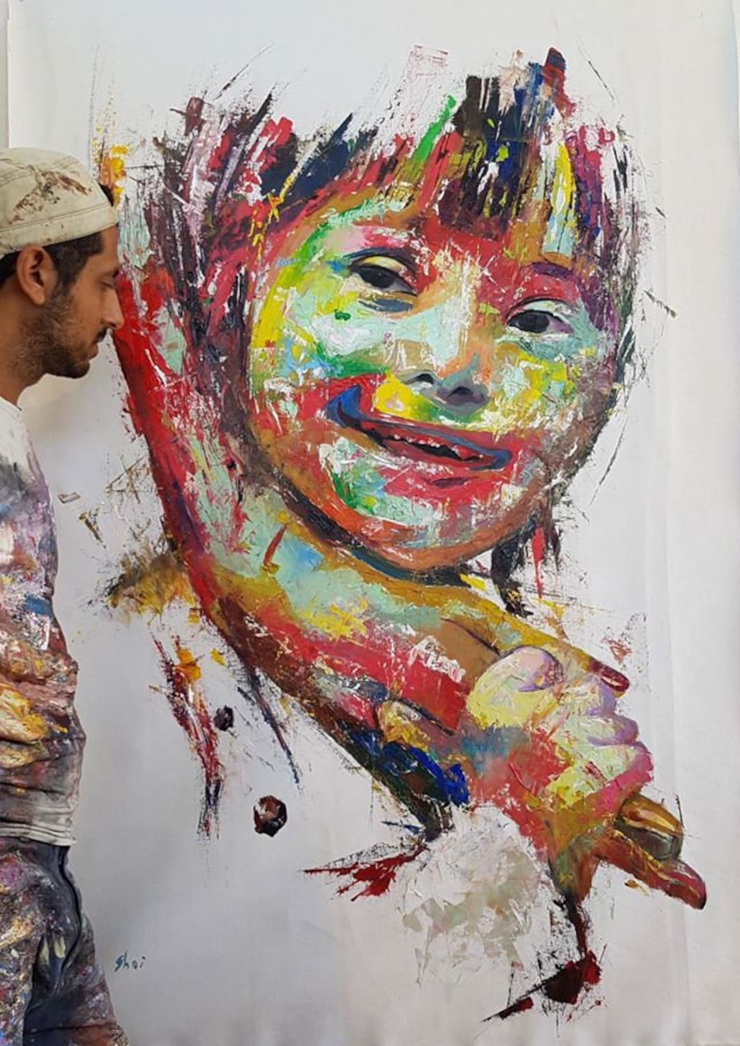 パリ購入　インドネシア作家スラジャの女性肖像画　油彩画 パリ購入 インドネシア作家スラジャの女性肖像画 油彩画 I Wayan Bawa